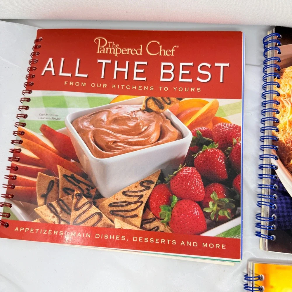 Pampered Chef Cookbook Set Lot of 6 Spiral Bound Recipe Books Main Dishes Baking